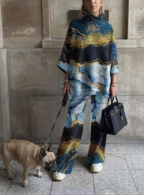 Women's Shirt Pants Sets, Color: Light Blue