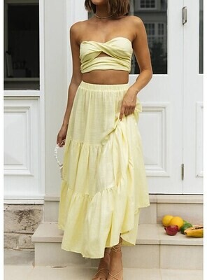 Women's Crop Top Skirt Sets Sexy