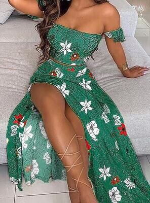 Women's Crop Top Blouse Skirt Sets