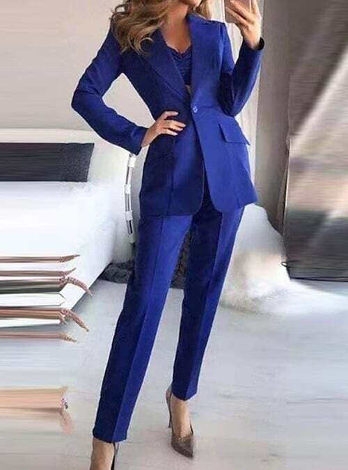 Women's Suits Blazer Work Street Daily, Color: Blue