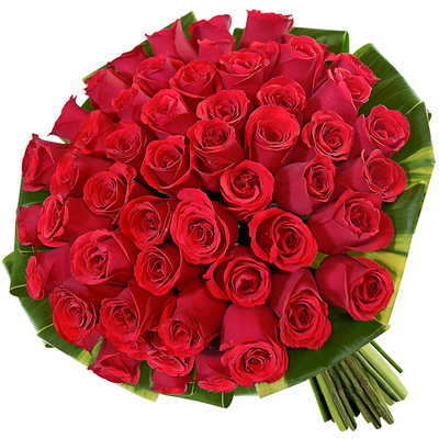 Bouquet com 60 rosas nacionais vermelhas