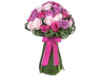 Bouquet de noiva com rosas de exportação