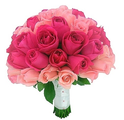 Bouquet de Noiva com Rosas Pink e Rosa Rosa