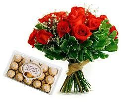 Bouquet Rosas Vermelhas com Chocolate