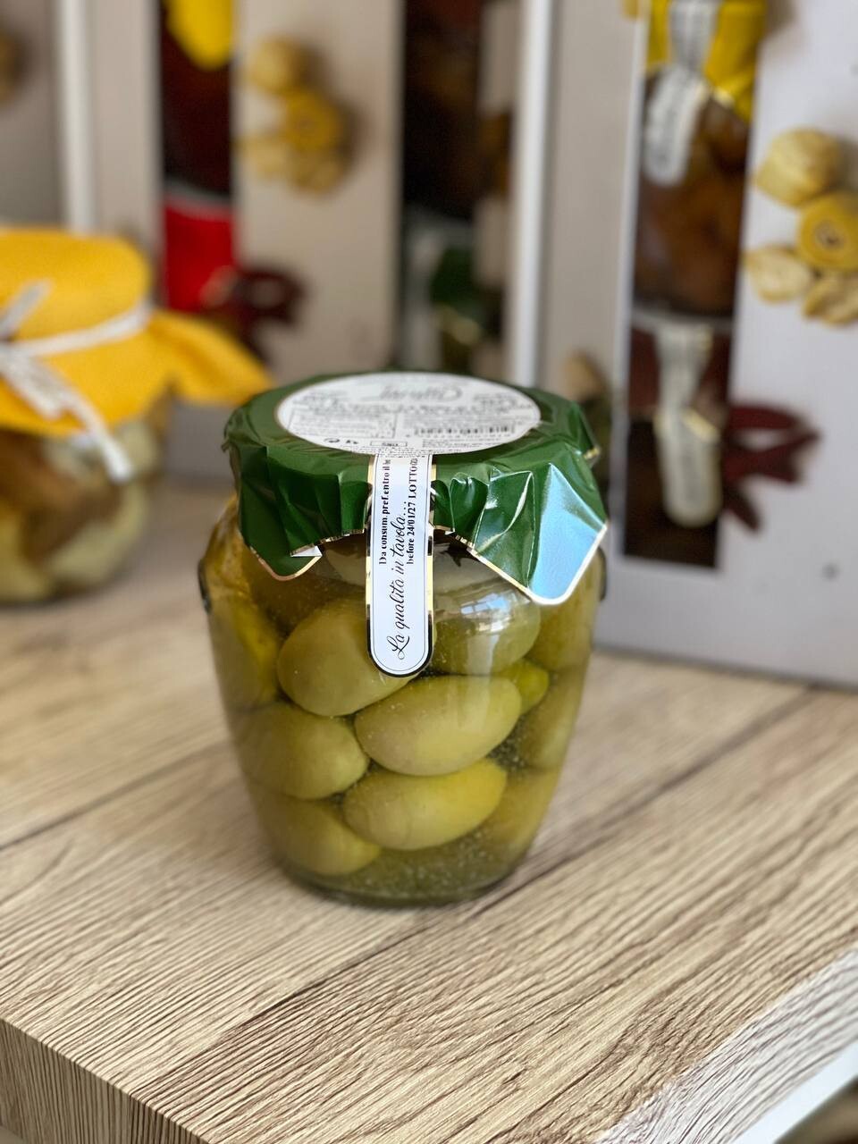 OLIVE DA TAVOLA &quot;LA BELLA DI CERIGNOLA&quot; (PEZZ. GRANDE) IN SALAMOIA