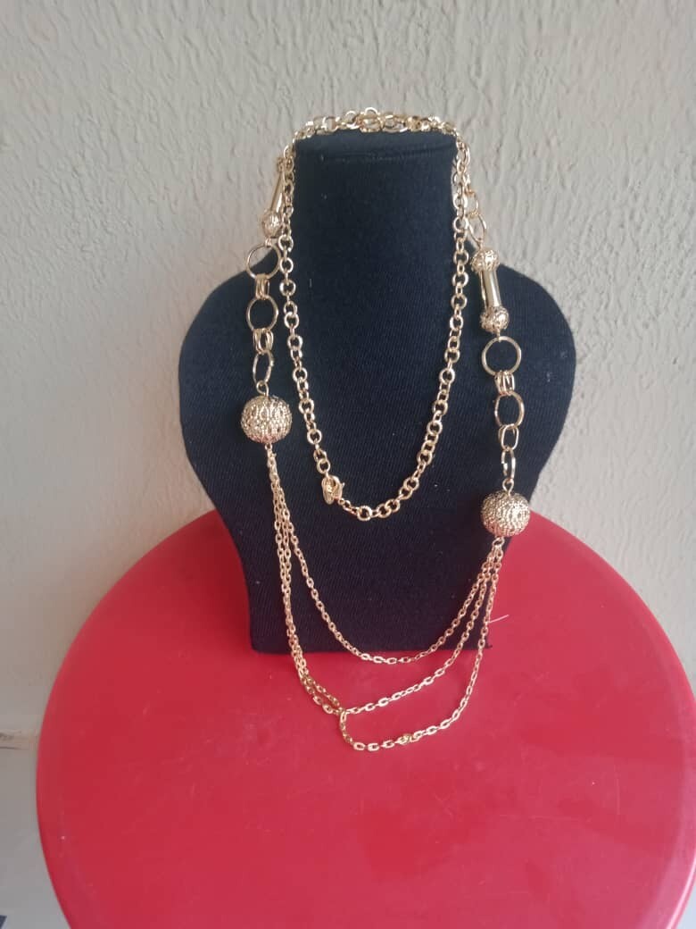 Exotic gold plated neck chain