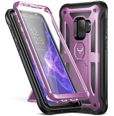 Case Galaxy S9 Normal Protector 360 c/ Parante Vert Horz Púrpura con Negro