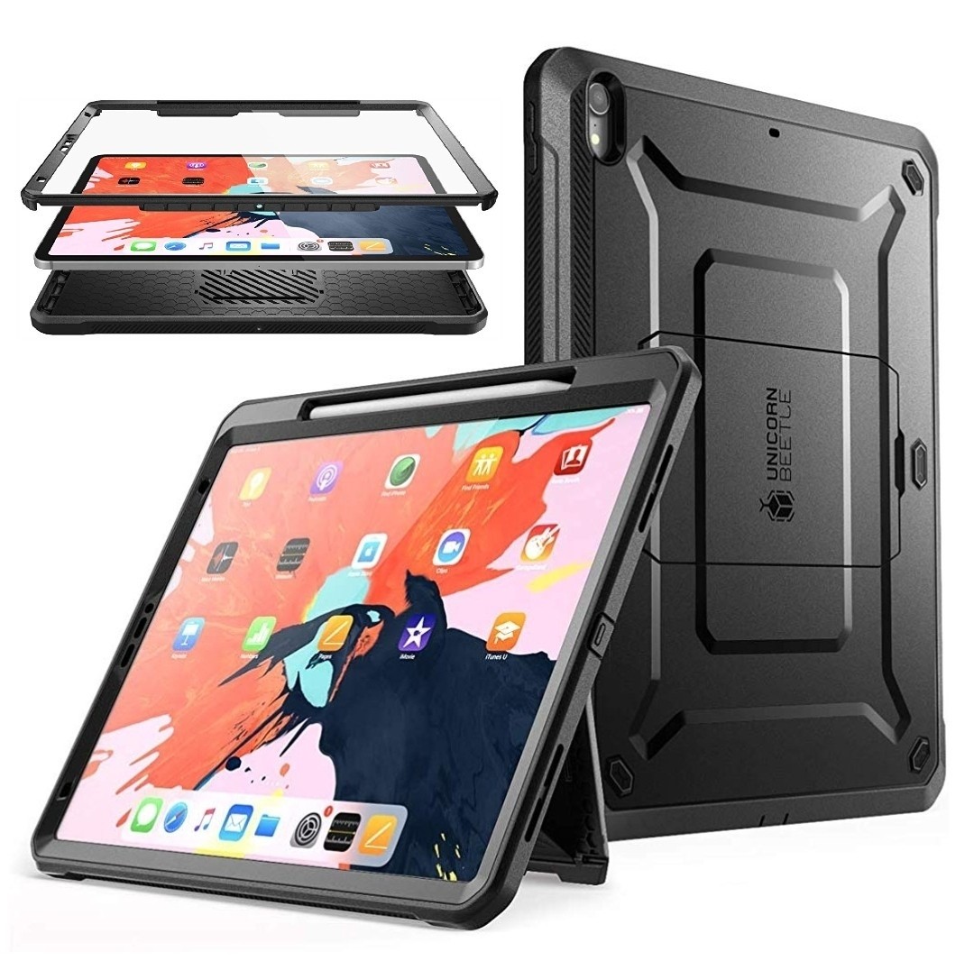 Case Ipad Pro 12,9 2018 3ra Gen c/ Porta Lápiz Super Carcasa 360 Negra