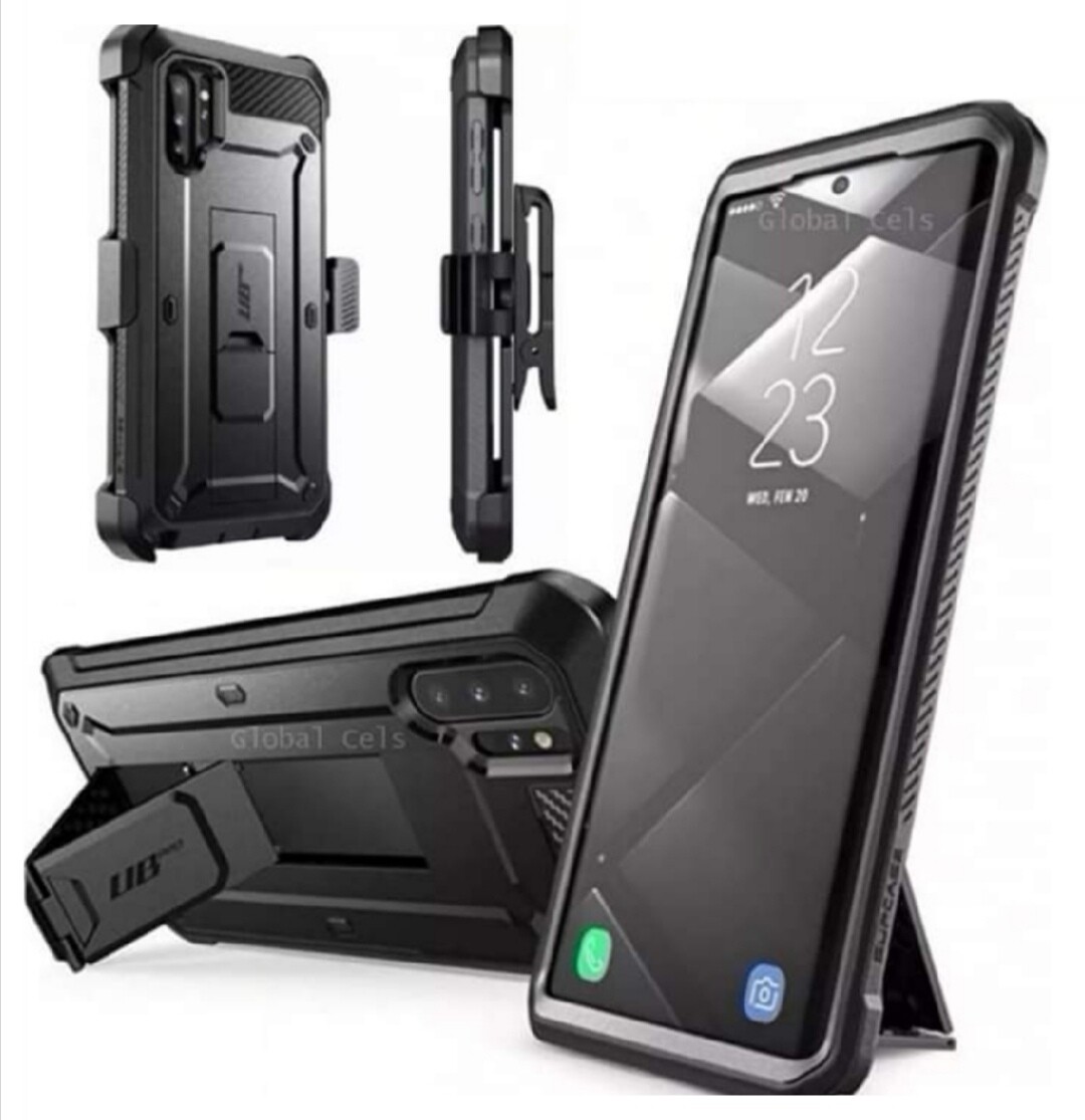 Case Galaxy Note 10 Normal Protector c/ Gancho Funda 360° c/ Parante Vertical y Horizontal