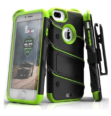 Case Iphone 7 Plus Zizo Z-bold Verde con Negro c/ Parador c/ Gancho