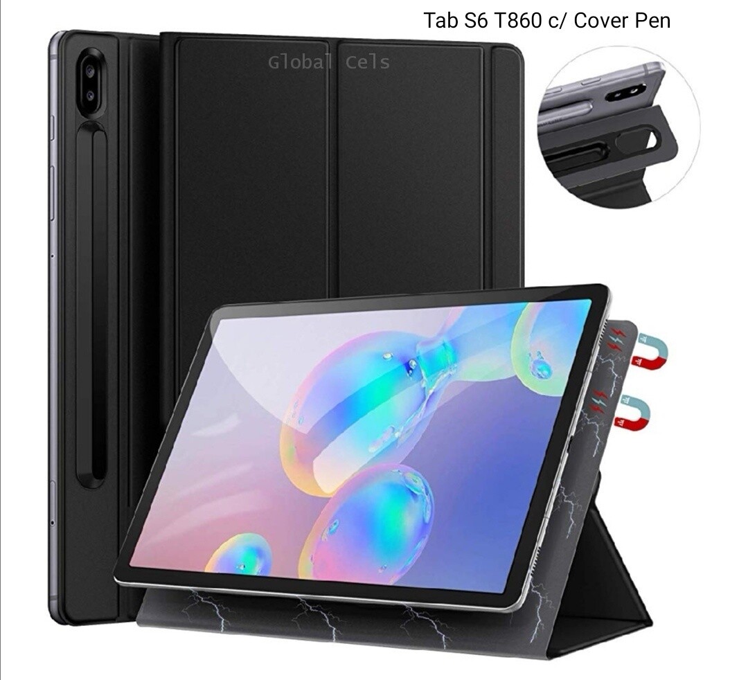 Case Smart Flip Galaxy Tab S6 T860 c/Cover Pen Magnético USA