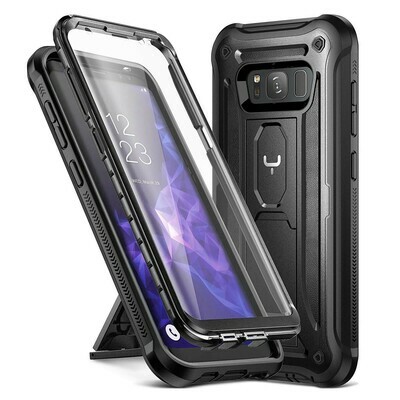 Case Galaxy S8 Normal Funda c/ Parador c/ Mica Integrada Carcasa de cubierta total Negra Case Galaxy S8 Normal Funda c/ Parador c/ Mica Integrada Carcasa de cubierta total Negra