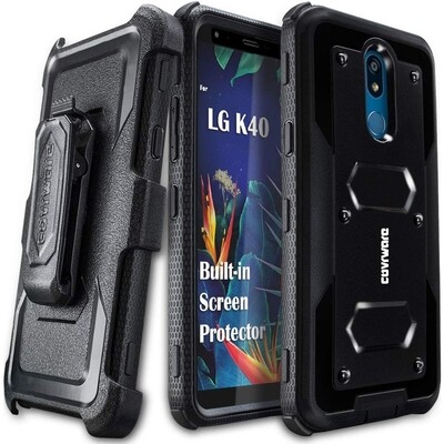 Case Protector Lg K40 / LG X4 2019 / LG K12 Plus con Gancho y Mica