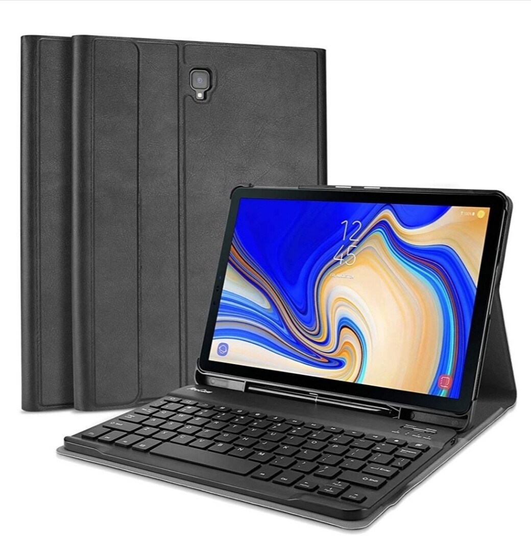 Case Teclado Bluetooth Galaxy Tab S4 T830 c/ Porta Lápiz Negro