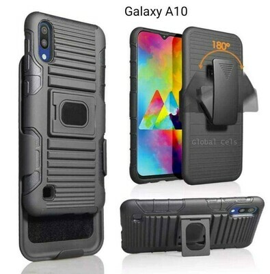 Case Galaxy A10 con Vidrio templado con Soporte y Gancho Correa Case Galaxy A10 con Vidrio templado con Soporte y Gancho Correa