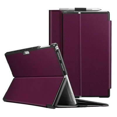 Case Surface Pro 7 6 5 4 Funda Compatible con Teclado de Cuero Morado Negro Case Surface Pro 7 6 5 4 Funda Compatible con Teclado de Cuero Morado Negro
