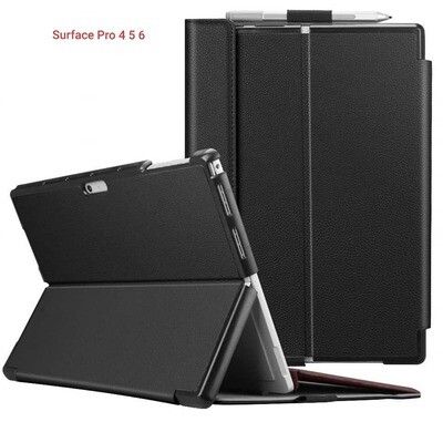 Case Funda Surface Pro 7 6 5 4 Compatible con Teclado en Negro Total de Cuero Case Funda Surface Pro 7 6 5 4 Compatible con Teclado en Negro Total de Cuero