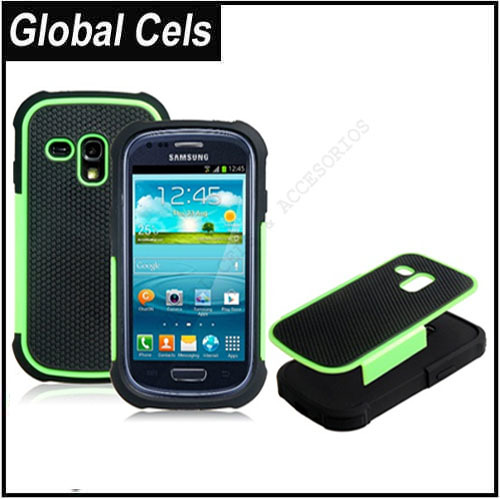 Estuche Case Verde Negro Samsung Galaxy S3 MINI Robot Anti Deslizante Anti Golpes Anti Polvo etc