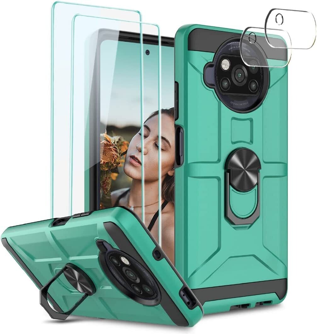 Case para Xiaomi Poco X3 Pro con 2 protectores de pantalla y 2 protectores de lente de cámara