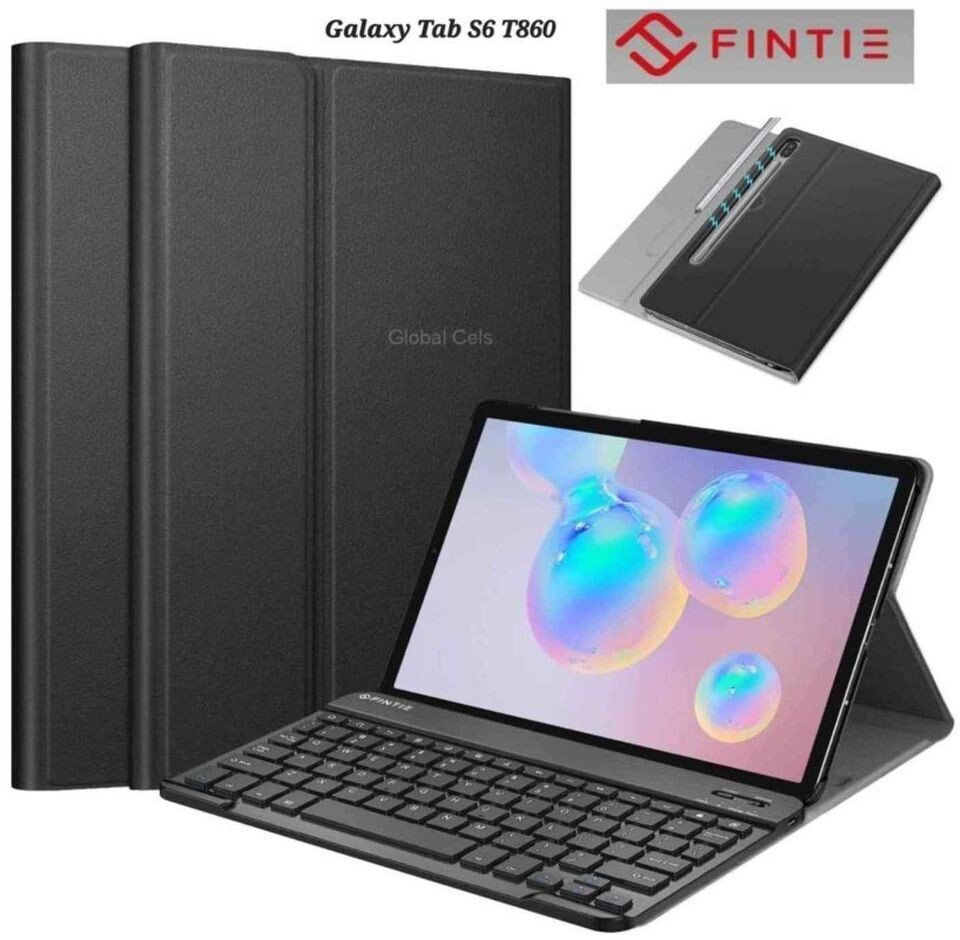 Case Galaxy Tab S6 Teclado 10.5" SM-T860 T865 T867 2019 Magnético Bluetooth FINTIE LLC Negro
