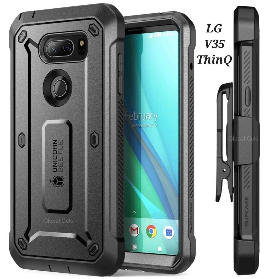 Case LG V35 ThinQ V30 Plus V30 funda 360 cubre TODO y con protector de pantalla c/ gancho