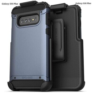 Case Galaxy S10 Plus Protector S10+ c/ Gancho Vertical Premium Encased USA - Azul Negro