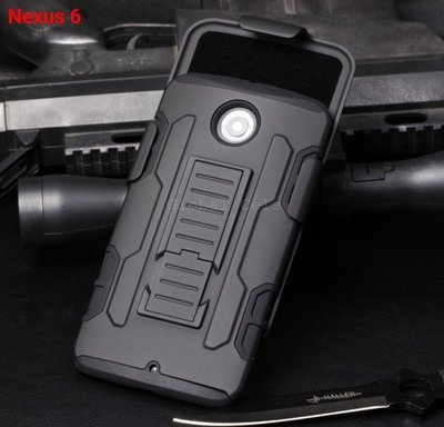 Case Holster Nexus 6 Carcasa Armor con Gancho y Parante