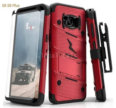 Case Zizo Galaxy S8 Plus + Vidrio Templado + Parante + Gancho Rojo