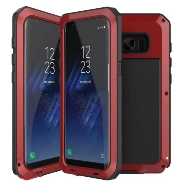 Case Samsung Galaxy Note 8 Empernado Protector 360 Metal Armadura Rojo Negra