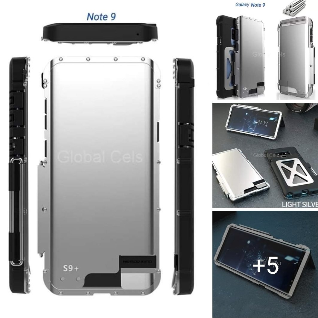 Case Galaxy Note 9 Tapa de Acero Protector Todo Terreno de 4 Partes - Silver