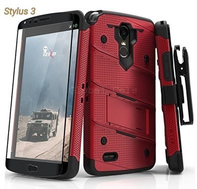 Case LG Stylus 3 Stylo 3 Zizo USA c/ Vidrio Templado Rojo Vino Case LG Stylus 3 Stylo 3 Zizo USA c/ Vidrio Templado Rojo Vino