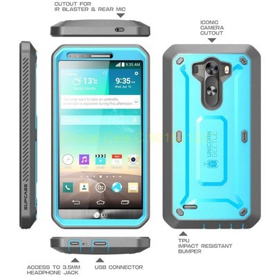 Case LG G3 D855 Supcase Protector Extremo con Mica Incorporada Celeste Gris Case LG G3 D855 Supcase Protector Extremo con Mica Incorporada Celeste Gris