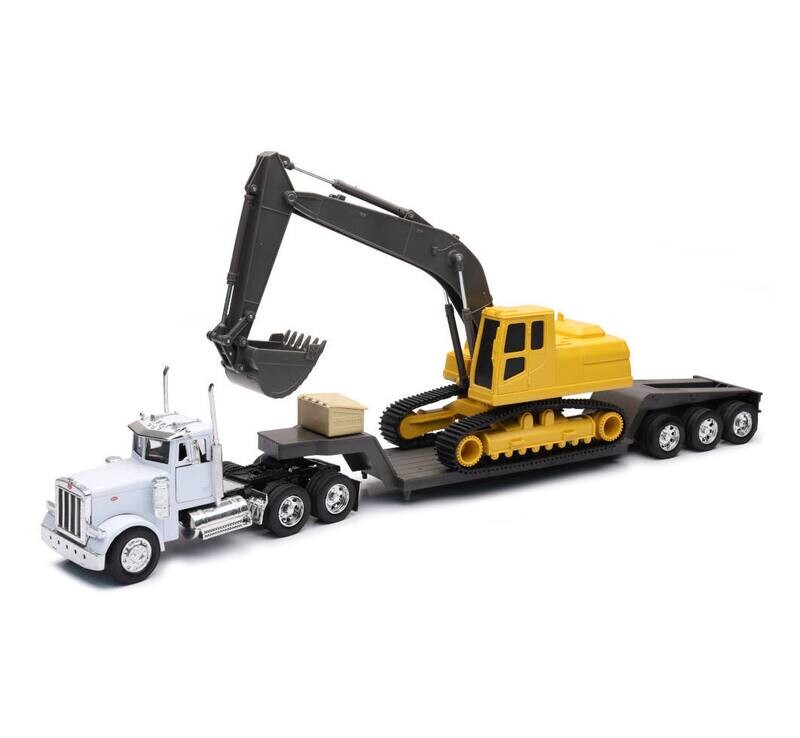 Peterbilt 379 Lowboy con Excavadora