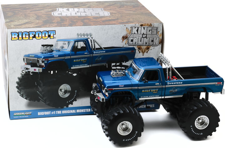1:18 Kings of Crunch - Bigfoot #1 - 1974 Ford F-250 Monster Truck c/ Llantas 66 Pulgadas 1:18 Kings of Crunch - Bigfoot #1 - 1974 Ford F-250 Monster Truck c/ Llantas 66 Pulgadas