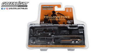 1/64 2018 Ford F150 c/ 1992 Bronco & Remolque Yellowstone