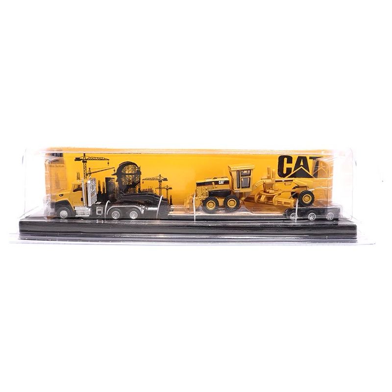 Trailer Cat CT660 Lowboy con Motor Grader 163H