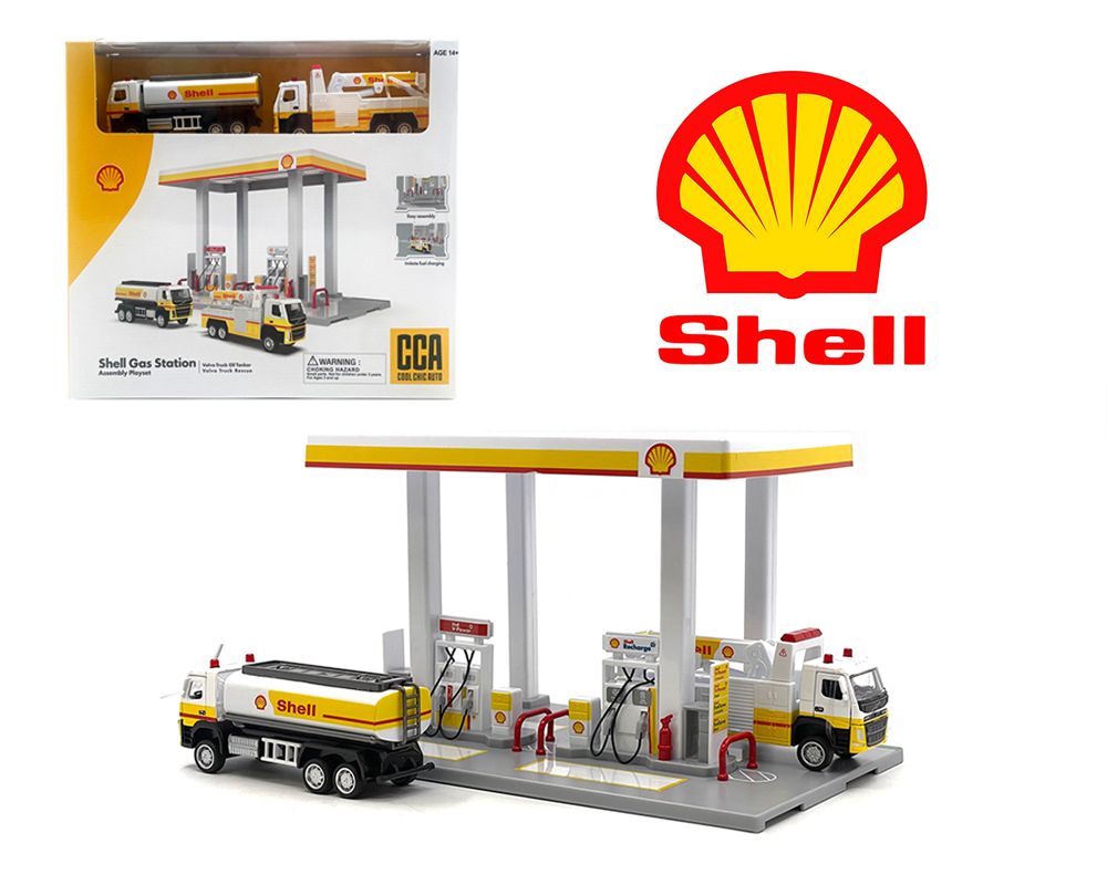 Diorama Gasolinera SHELL c/ Grua y Tanque Volvo