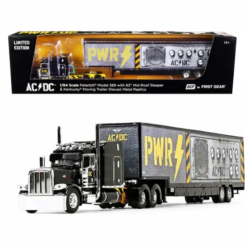 Peterbilt 389 c/ Trailer 63&quot; AC/DC PWR UP Negro
