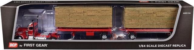 Peterbilt 389 c/ Doble Plataforma de 28,5&quot; con Heno Rojo