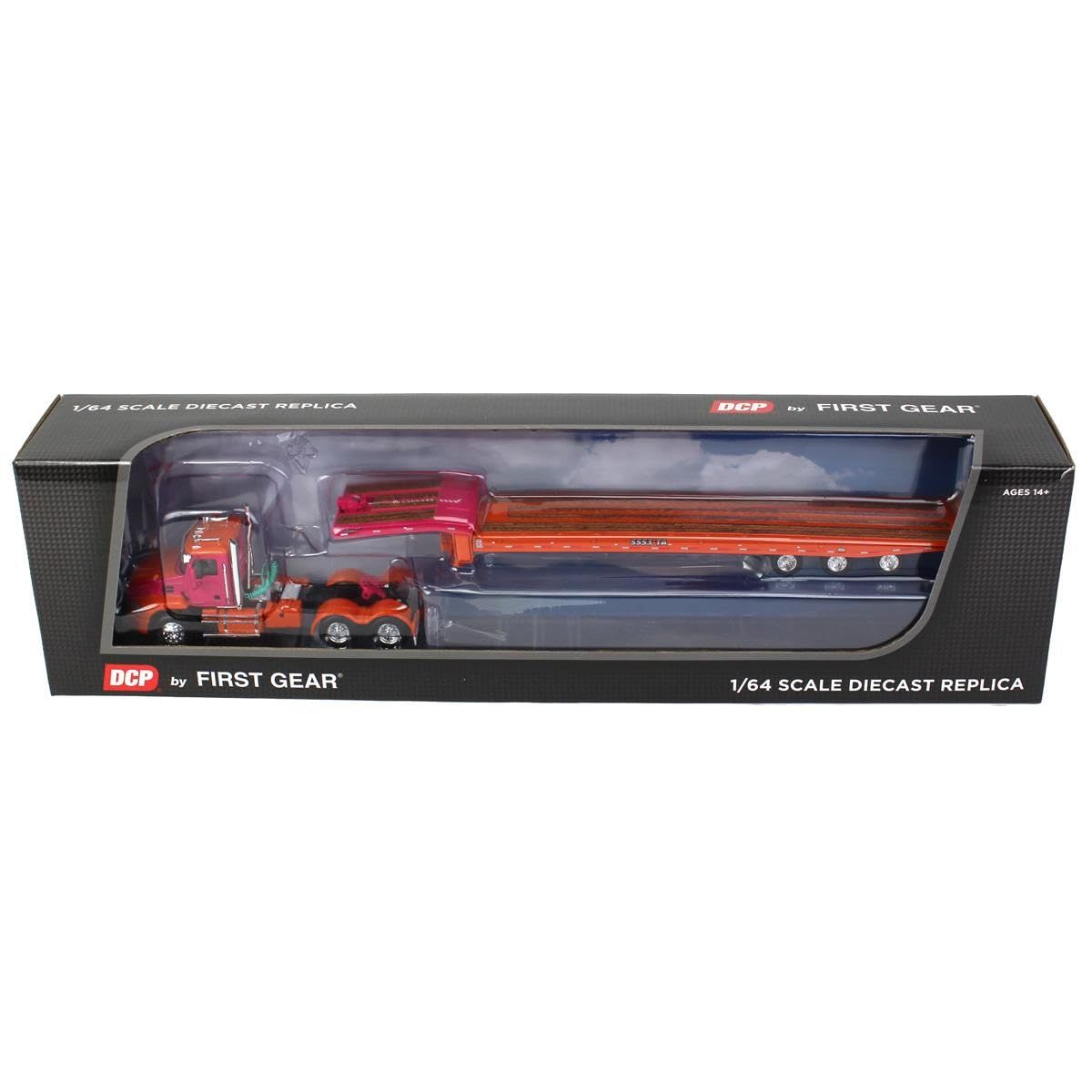 Mack Pinnacle c/ Remolque Eje Móvil Naranja/ Lila