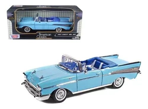 1/18 1957 Chevrolet Bel Air Convertible Azul
