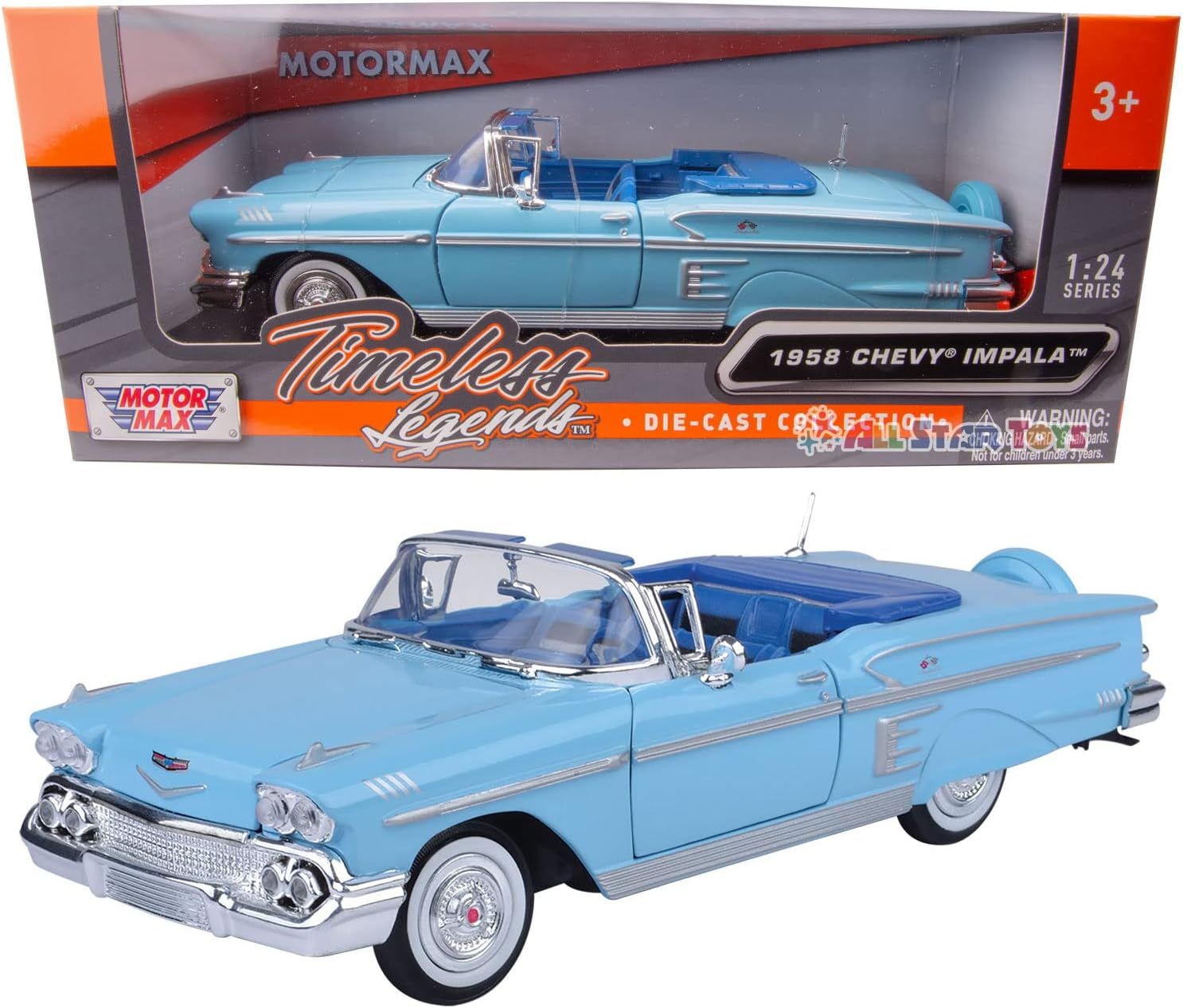 1958 Chevy Impala Convertible Azul