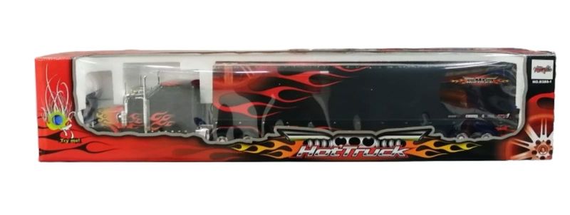 Tráiler Negro a control remoto con remolque Tráiler Negro a control remoto con remolque