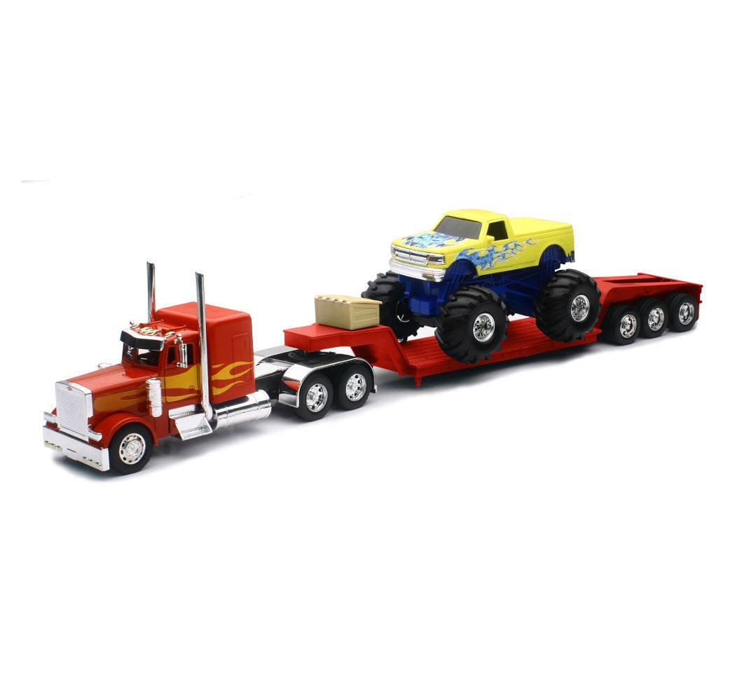 Peterbilt 379 Custom Lowboy con Monster Truck