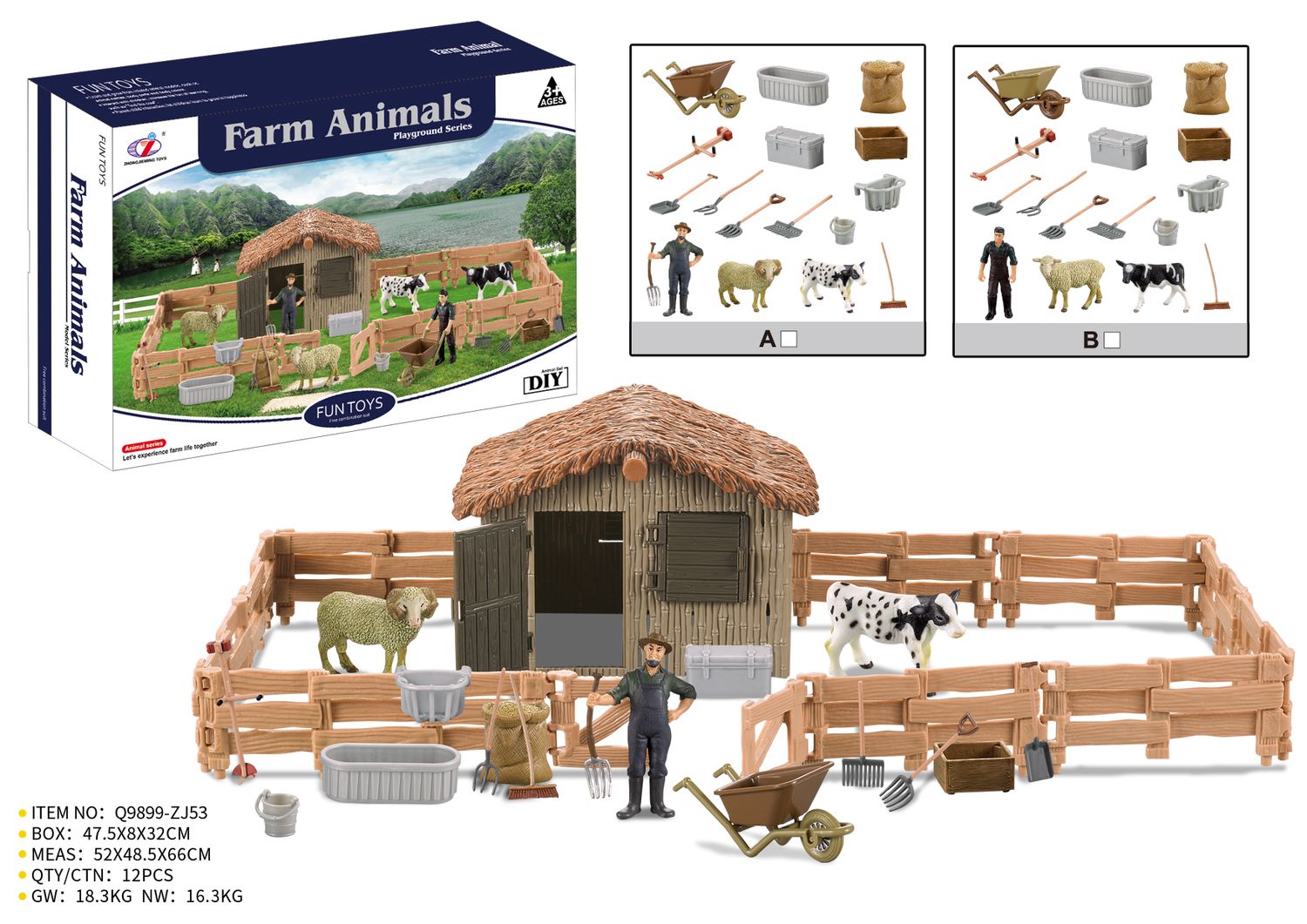 Model Series Choza de Madera c/ Animales