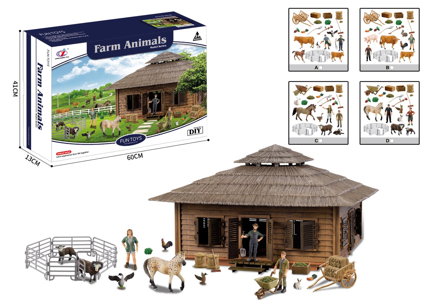 Model Series Choza de Madera c/ Animales