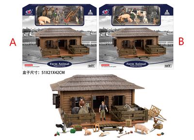 Model Series Par Choza c/ Vacas y Puercos