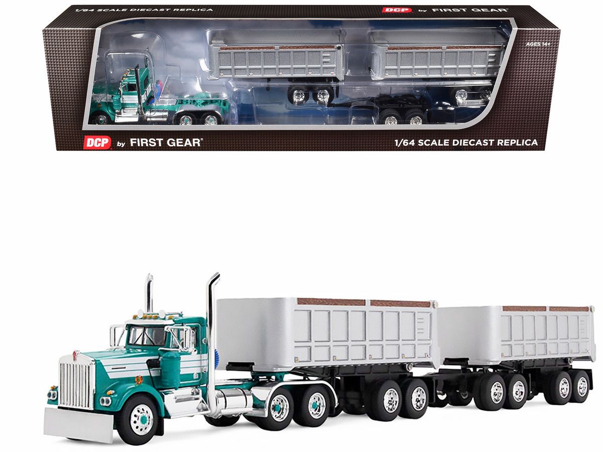 Kenworth W900A Turquesa/ Blanco &amp; Doble Volteo 22'
