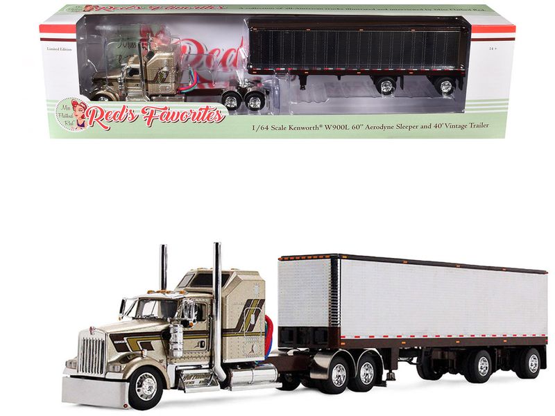 Kenworth W900L with 60 Aerodyne Sleeper and 40 Vintage Trailer - Reds Favorites Jason Sanders Kenworth W900L with 60 Aerodyne Sleeper and 40 Vintage Trailer - Reds Favorites Jason Sanders