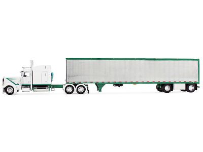 Peterbilt Model 389 with Mid-Roof Sleeper in White with Green Stripes Peterbilt Model 389 with Mid-Roof Sleeper in White with Green Stripes